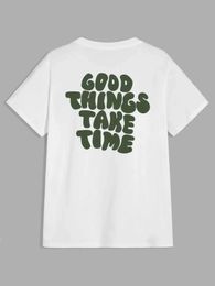 Men's T-Shirts Good Things Take Time Funny tter Graphic Men T-Shirt Fashion Clothing Cotton Tops Summer T Shirt Oversized Tshirt H240508