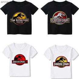 T-shirts New Jurassic Park Dinosaur Summer T-shirt Childrens Clothing Girls Clothing Charm Boys T-shirt 1-9 Year Old Childrens Clothing Cool SetL2405