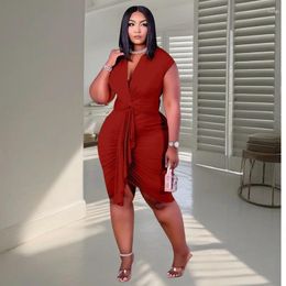 Casual Dresses L-4XL Plus Size For Women Clothing 2024 African Spring Summer Bodycon Bandage Sexy Beach Midi Dress Drop