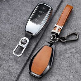 Car Key Zinc Alloy Car Remote Key Case Cover Shell Fob For Chery Jetour X70 X90 X95 Plus 2020 2021 2022 Holder Keychain Accessories T240509