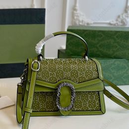 handbag with tiger head lock buckle, detachable shoulder strap, satin shoulder bag, elegant and high-quality classic business style bag