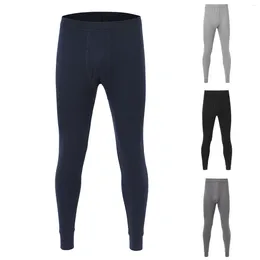 Men's Pants Thermal Underwear For Men Winter Long Johns Fashion Simple Solid Colour Elastic Slim Thick Autumn Leggings Warm