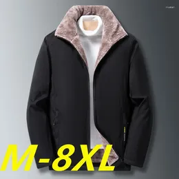 Men's Jackets Men Winter Casual Classic Warm Thick Fleece Parkas Jacket Coat Autumn Fashion Pockets Windproof Parka Plus Size 8 XL