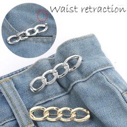 Belts Simple Detachable Pants Clips Adjustable Waist Buckle Nail-free Metal Pins Button For Girls Jeans Tightener