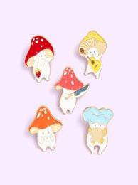 Cute Mushroom Brooch Animal Zinc Alloy Badges for Kids Backpack Hard Enamel Pins Buckle Collection Jewellery Gift Denim Coat Accesso7281158