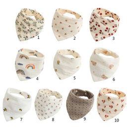 Towels Robes Baby Bibs Bandana Muslin Drooling Bib for Infant 0-1Year Baby Teething Soothe Towel High Absorbent Stylish Floral Drop Shipping