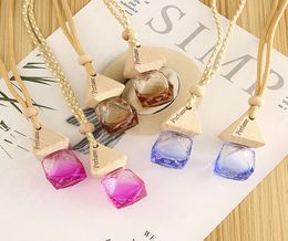 Car Perfume Bottle Pendant Essential Oil Diffuser Diamond Coloured Bag Clothes Ornaments Air Freshener Pendants Empty Glass Bottles5920126