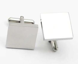 Cuff Links Square Top Cufflinks 316L Stainless Steel Mens Cufflinks Shirt Cufflinks Wedding New Arrival 2024 Q240508