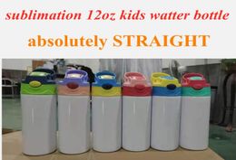 sublimation straight 12oz kids water bottle Stainless Steel sippy cup double wall kids cups cute kids tumbler7056609