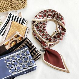 Scarves Geometric Scarf Headscarf With Interrupt Narrow Long Neckerchief Ribbon Hair Bands Headband Bag Hat Decoration For Women