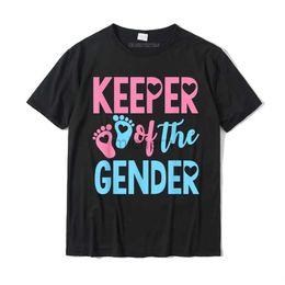 Men's T-Shirts Keeper of Gender Reveal Party Idea Announcement Shirt Cotton Mens Top and T-shirt Design New Arrived Top of the line T-shirts d240509