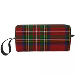 Storage Bags Kawaii Royal Tartan Plaid Travel Toiletry Bag For Women Classic Gingham Cosmetic Makeup Beauty Dopp Kit