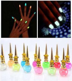 12 colors 14ML Fashion Nail Polish Nontoxic Fluorescent Neon Luminous Gel Nail Polish for Glow in Dark for Women5463536