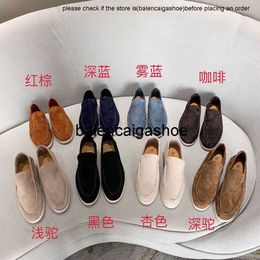 loro shoes loro piano shoe Yidan New Womens Versatile LP Suede Slip-on shoe British Style Slip on Lazy Mens Casual Shoes high quality