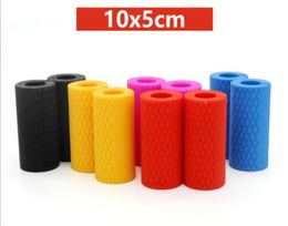 1 Pair 10x5cm Dumbbell Grips Silicone Barbell Handles Pull Up Weightlifting Training Intensify Forearm Support Antislip Protect P2710205