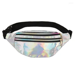 Waist Bags Bum Bag Adjustable Belt Sport Waistbag Laser Hologram PU Pack Waterproof Shiny