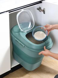 Storage Bottles 10/25KG Foldable Food Container Pet Rice Bucket Cereal Dispenser Insect-Proof Kitchen Organiser