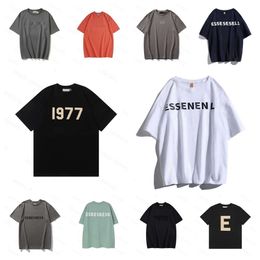 Mens T-Shirt essen shirt tials tshirt FG tees 1977 Solid Colour loose Mens Women Designers TShirt Tees Fashion Tops Man trend Hip Hop Clothing Shorts Sleeve Clothes xv