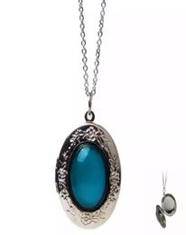 Super quality Large Oval Mood Necklace Colour Changing With Temperature Change Feeling Openable Locket Pendant NecklaceS 60pcslot4882448