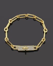 Luxury Designer Jewelry Women Bracelets Thin Chains Gold Silver with diamond H Couple Bracelet Necklace Fashion Retro Ins Star Sty7773805