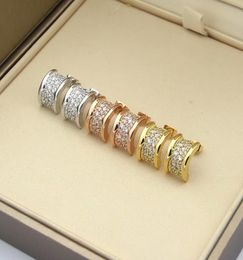 Europe America Style Lady Women Titanium Steel Engraved B Initials Full Diamond Spiral Stud Earrings 3 Color9954775