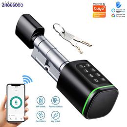 Smart Lock Digital password RFID card Bluetooth cylindrical lock TTLock WIFI remote control keyless digital electronic intelligent door lock WX