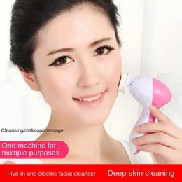 Home Beauty Instrument 5-in-1 Electric Facial Cleaning Tool Brush Massage Q240508