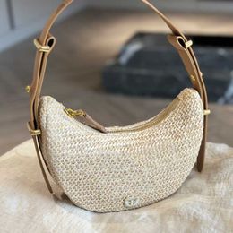 Women straw designer bag luxurys handbags high quality shoulder bags fashion Triangle crossbody bag Steamed bean bun purse 2p letter handbag