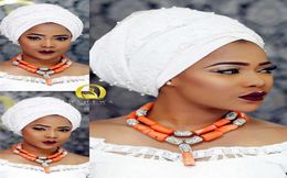 Fashion Women Coral African Beads Necklace Jewelry Sets Nigerian Wedding Party Costume Jewellery Set CG001 C181227019570417