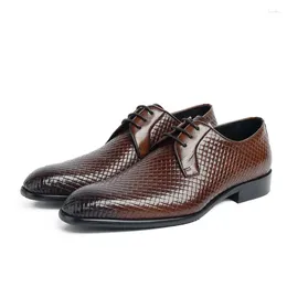 Dress Shoes Style Leather Business Man Lace-up Sharp Married