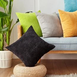 Pillow Corduroy Cover 45x45cm Square Decorative Covers Supplies For School Office Bed Sofa Couch Decoration Gift KXRE