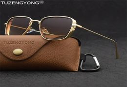 TUZENGYONG Steampunk Sunglasses Fashion Men Women Brand Designer Vintage Square Metal Frame Sun Glasses UV400 Eyewear 2204078008737