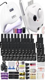 Drop 302010 Colors Nail Gel Polish Set Manicure Acrylic Kit With High Quality 20W Drill Machine17152247