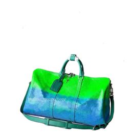7A top Quality Travel bag Designer womens bag chess 50 Boston 59712 50B Blue Green Luxurys purse