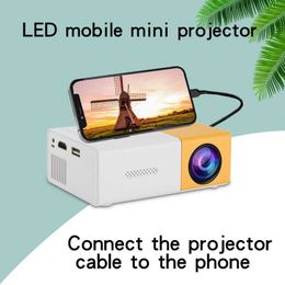 Projectors YG300 mini projector LED plug connection suitable for mobile phones home theaters outdoor home entertainment birthday gifts J240509