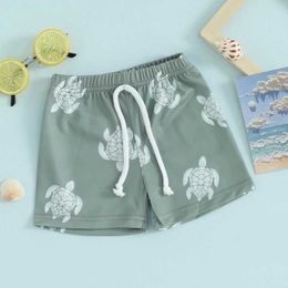 Tvådelar Småbarn Baby Boys Swim Shorts Swimsuit Badkläder Baddräkter Beachwear Justerbara midja Simning Shorts H240508