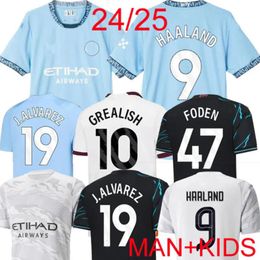 2024 Soccer Jerseys HAALAND Gvardiol DE BRUYNE FODEN Man Citys MANS CITIES FINAL ISTANBUL KIT GREALISH Football Shirt Kids 24 25 J.Aarez MANCHESTE NEW YEAR