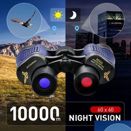 Telescope Binoculars Binocars Apexel Professional 60X60 Optics With Low Light Night Vision Powerf Hunting Binocares For Cam Tools Dhro2