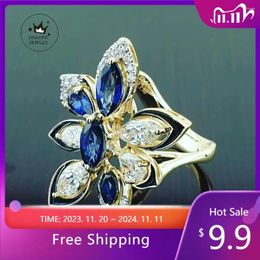 Wedding Rings DRlove Design White Blue Zircon Stone Women Special-interest Engagement Party Female Finger Ring Colorful Drop