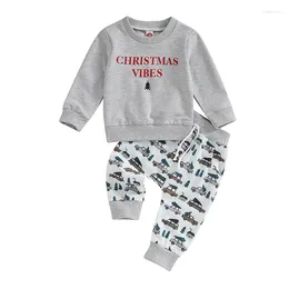 Clothing Sets Pudcoco Infant Born Baby Boy 2 Piece Outfits Christmas Print Long Sleeve Sweatshirt Elastic Pants Toddler Fall Clothes 0-3T