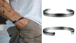 Men Cuff Bangle Stainless Steel Hair Tie Bracelet Simple Retro Wristband Unisex Jewelry8034183