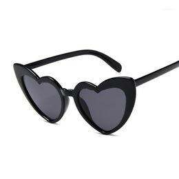 Sunglasses Heart One Piece Love Lens Women Transparent Plastic Glasses Style Sun Female Clear Candy Color Lady1 290O