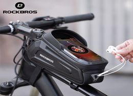 ROCKBROS New Design Cycling Bags Frame Front 8.0 Phone Case Rainproof Touch Sn Bicycle Bag Bike Accessories6473549