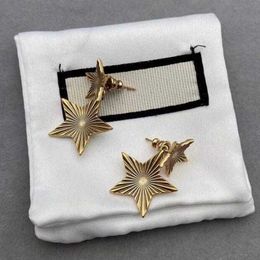 Luxury earrings vintage stainless steel pentagram stud womens gold color letter ear earring jewelry accessories jewlery designer fashio 266K