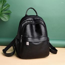 School Bags 2024 Multifunction Vintage Women Backpacks High Quality Female Back Pack Ladies Shoulder Bag Leather Travel Backpack