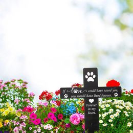 Garden Decorations Dog Grave Markers Cross Cemetery Stake Memorial Decor Claw Sympathy Plaque