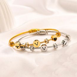 Classic Style Bracelets Women Bangle Luxury Designer Jewellery Crystal 18K Gold Plated Stainless steel Lovers Gift Bangles Mens Bracelet 149n