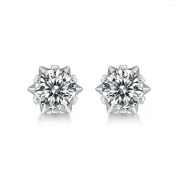Stud Earrings Na Drop Elegant Ladies Snowflake Moissanite Diamond S925 Sterling Silver Women Earings Fine Jewellery