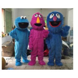 Mascot Costumes Elmo cookie monster Grover cooki Mascot Costumes Pony Advertisement Birthday Party Walking Cartoon Apparel Adult Size