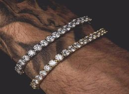 6mm 5mm 4mm 3mm Iced Out Tennis Bracelet Zirconia Triple Lock Hiphop Jewelry 1 Row Cubic Luxury Men Bracelets aasss6506993